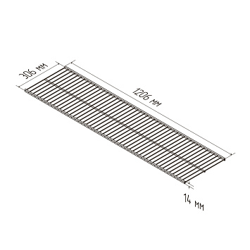 Проволочная полка Larvij, 1206x306 мм, черный, L99123BL