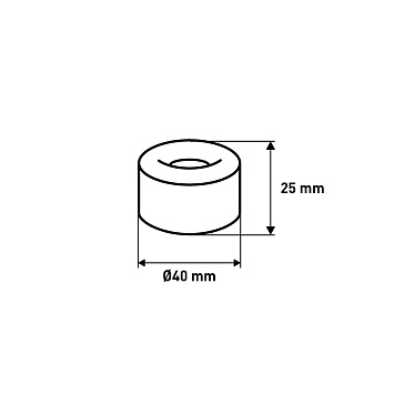 Стопор дверной резиновый Larvij, 40x40x25 мм, белый, LDS010WH