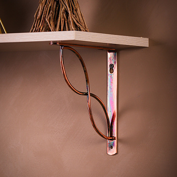 Кронштейны Larvij Твист, 200x200 мм, медь, 2 шт., LBRSET200LUX