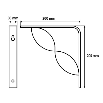 Кронштейны Larvij Твист, 200x200 мм, медь, 2 шт., LBRSET200LUX
