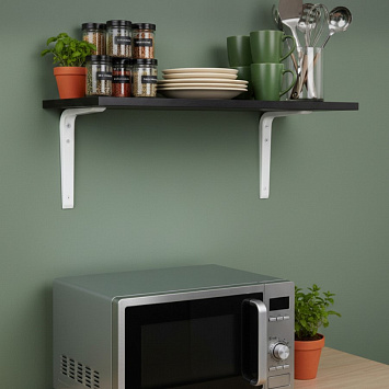 Кронштейн Larvij Ренифорс, 200x30x150 мм, белый, L7502WH