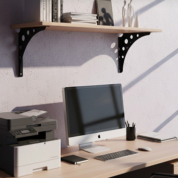 Кронштейн Larvij Mун, 200x200x20 мм, черный, L7730BL