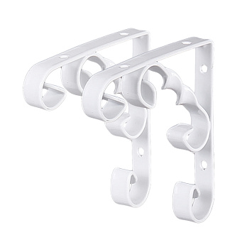 Кронштейны Larvij Орнамент, 110x13x110 мм, белый, 2 шт., L7404WHx2