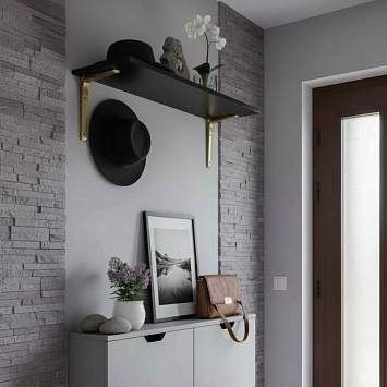 Кронштейн Larvij Ренифорс, 200x30x150 мм, золото, L7502GO