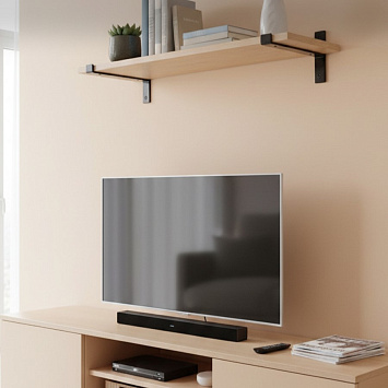 Кронштейн Larvij Джей Брэкет, 200x120x28 мм, черный, L7729BL