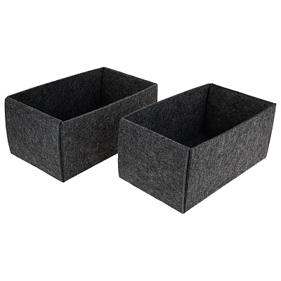 Органайзеры войлочные складные Larvij, 27x12x15 мм, темно-серый, 2 шт., LAJC001DG Фото 1