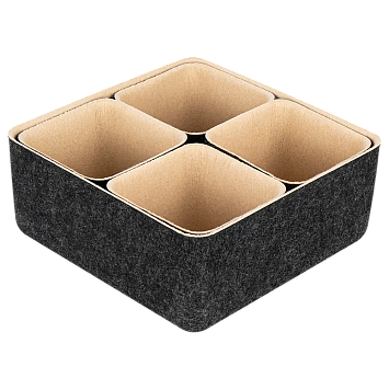 Органайзеры войлочные Larvij, 25x10x25 мм, серый / бежевый, 5 шт., LAJ133004DG