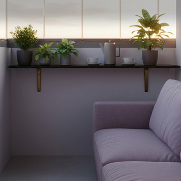 Кронштейн Larvij Ренифорс, 200x30x150 мм, золото, L7502GO