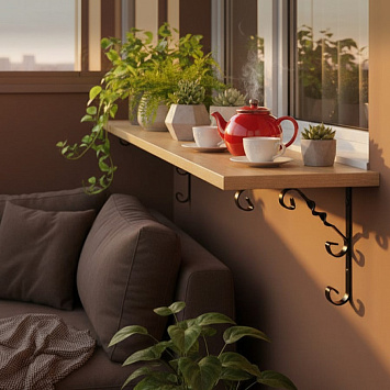 Кронштейн Larvij Орнаментал, 150x13x150 мм, антик бронза, L7406AB