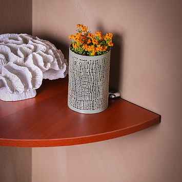 ЛДСП полка угловая Larvij, 350x16x350 мм, вишня, LWCHCSR35