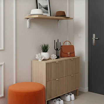 Кронштейн Larvij Ренифорс, 100x30x75 мм, белый, L7500WH