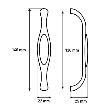 Ручка мебельная Larvij Скоба, 128 мм, черный / белый, L4.004.128BL