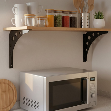 Кронштейн Larvij Mун, 250x250x26 мм, черный, L7731BL