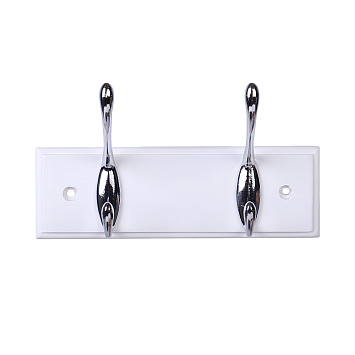 Вешалка для пальто и шапки Larvij, 220x70x50 мм, белая / xром, LH2WH01CH