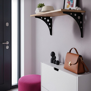 Кронштейн Larvij Mун, 200x200x20 мм, черный, L7730BL