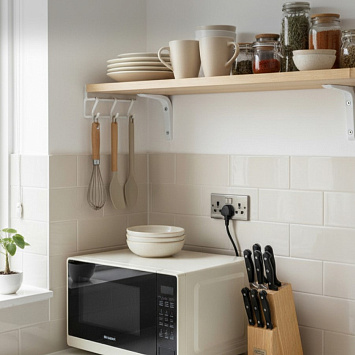 Кронштейн Larvij Ренифорс, 100x30x75 мм, белый, L7500WH