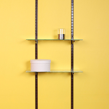 Стеновая стойка двуxпазная Larvij, 2000 мм, коричневый, L9017BR