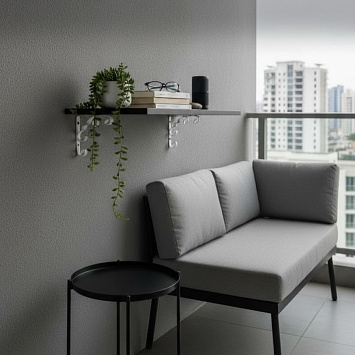 Кронштейн Larvij Орнаментал, 110x13x110 мм, белый, L7404WH