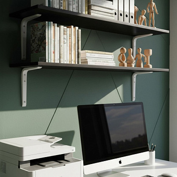 Кронштейн Larvij Ренифорс, 200x30x150 мм, белый, L7502WH