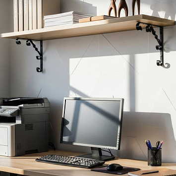 Кронштейн Larvij Орнаментал, 150x13x150 мм, антик бронза, L7406AB