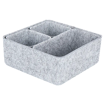 Органайзеры войлочные Larvij, 25x10x25 мм, серый, 4 шт., LAJ133005LG