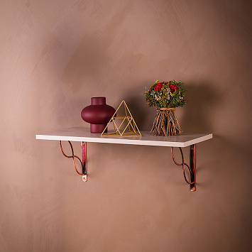 Кронштейны Larvij Твист, 200x200 мм, медь, 2 шт., LBRSET200LUX