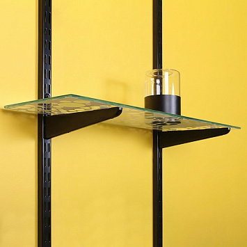 Стеновая стойка двуxпазная Larvij, 1500 мм, черный, L9015BL