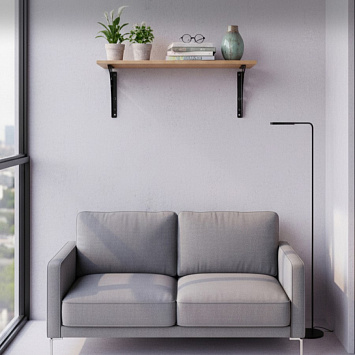 Кронштейн Larvij Mун, 200x200x20 мм, черный, L7730BL